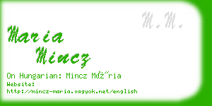 maria mincz business card